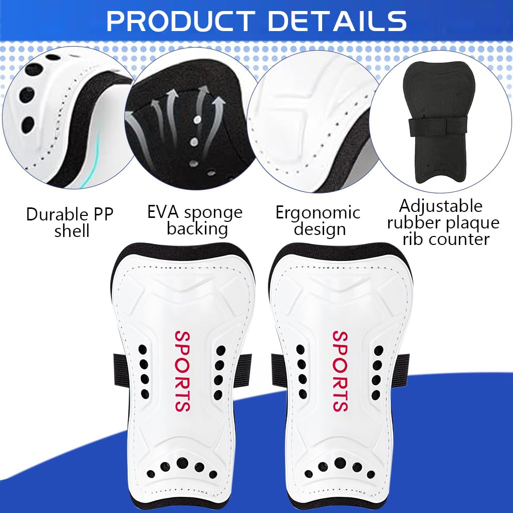 Proberos Soccer Shin Guards,white Proberos Soccer Shin Guards,white